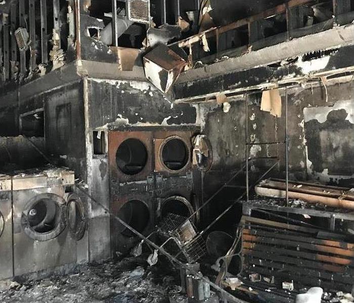 washers and dryers burned from a commercial fire 